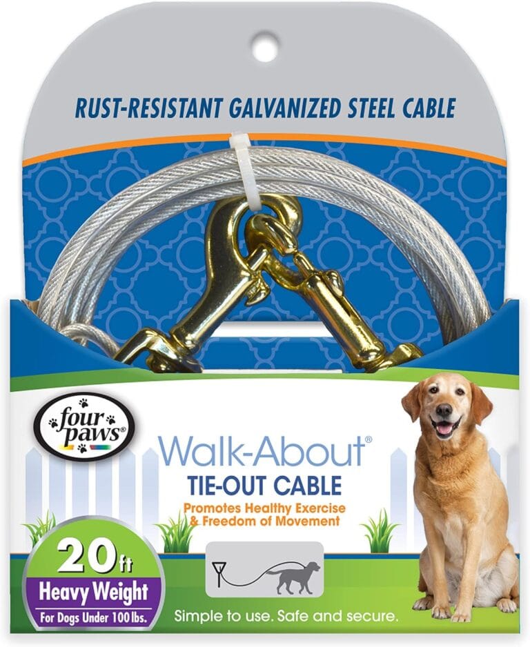 Four Paws Heavy Weight Tie Out Cable Silver 20 Feet