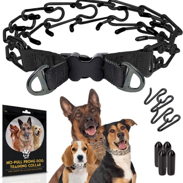 PetJett ProTrainer Prong Collar for Dogs - Choke Collar for Dogs, Pinch Collar for Dog Adjustable No Pull Training Collar for Small Medium Large Dog - Safety Durable Stainless Steel Metal Choker Chain