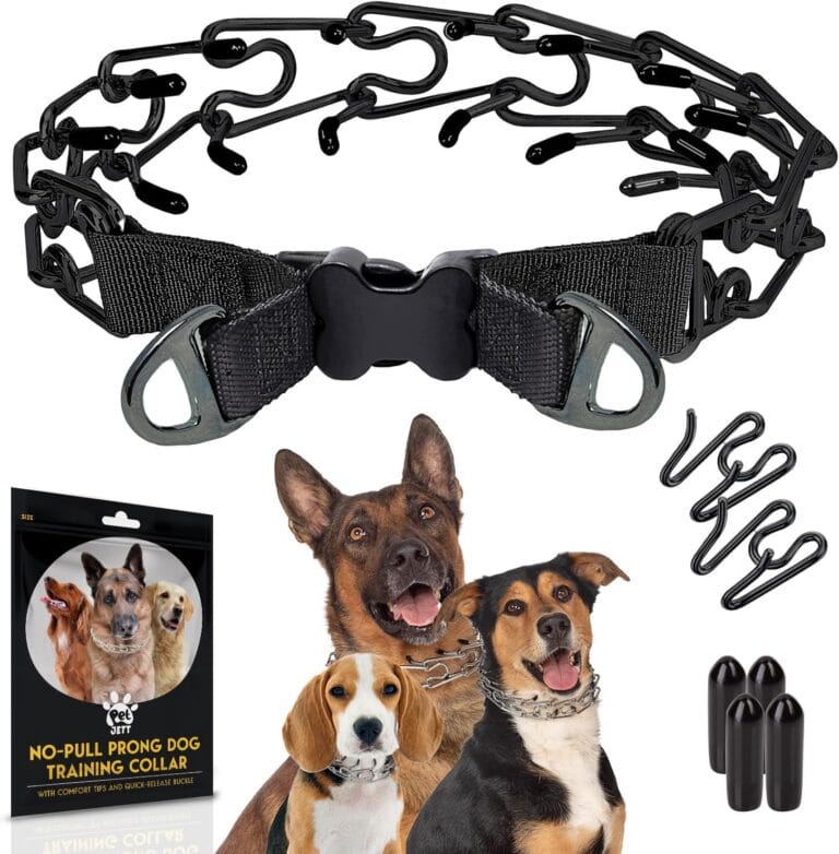 PetJett ProTrainer Prong Collar for Dogs - Choke Collar for Dogs, Pinch Collar for Dog Adjustable No Pull Training Collar for Small Medium Large Dog - Safety Durable Stainless Steel Metal Choker Chain