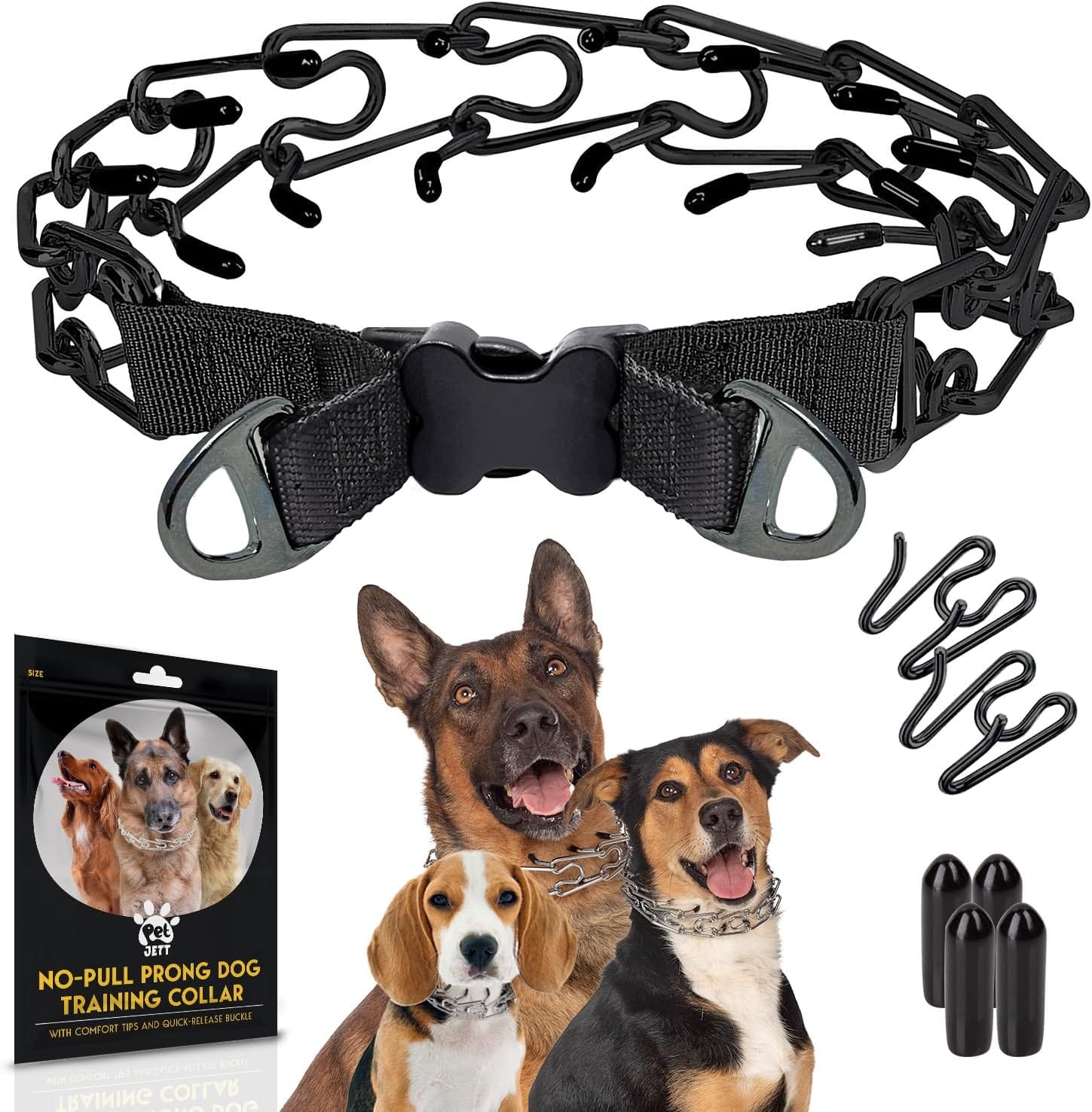 PetJett ProTrainer Prong Collar for Dogs - Choke Collar for Dogs, Pinch Collar for Dog Adjustable No Pull Training Collar for Small Medium Large Dog - Safety Durable Stainless Steel Metal Choker Chain PetJett ProTrainer Prong Collar for Dogs - Choke Collar for Dogs, Pinch Collar for Dog Adjustable No Pull Training Collar for Small Medium Large Dog - Safety Durable Stainless Steel Metal Choker Chain