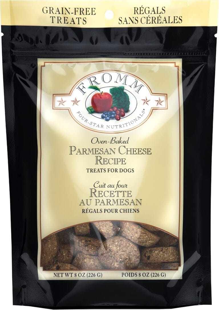 Fromm Four-Star Nutritionals Parmesan Cheese Dog Treats - Premium Oven Baked Dog Snacks - Cheese Recipe - 8 oz