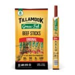 Tillamook Country Smoker 100% Grass Fed Beef Sticks, Zero Sugar, Original, 1.15 Ounce (Pack of 8) Whole 30 Approved, Non GMO Clean Meat Snacks, High Protein, Gluten Free, Individually Wrapped