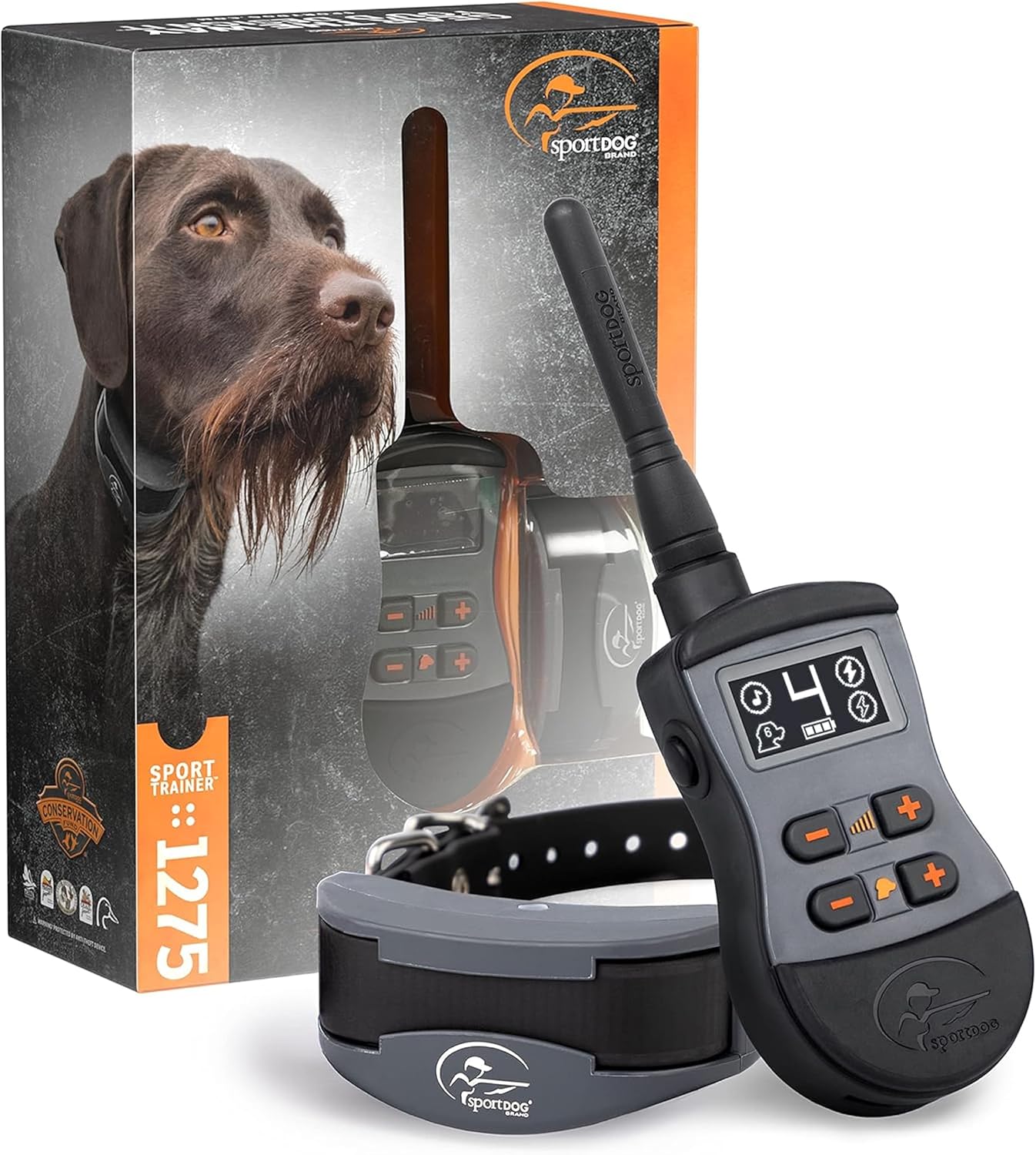 SportDOG Brand SportTrainer 1275 Remote Trainer - Bright, Easy to Read OLED Screen - 3/4 Mile Range - Waterproof, Rechargeable Dog Training Collar with Tone, Vibration, and Static, Black SportDOG Brand SportTrainer 1275 Remote Trainer - Bright, Easy to Read OLED Screen - 3/4 Mile Range - Waterproof, Rechargeable Dog Training Collar with Tone, Vibration, and Static, Black