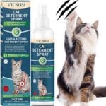 VICSOM Cat Deterrent Spray, Natural Cat Repellent Spray, Cat Scratch Deterrent for Furniture, Sofas, Rugs, Curtains, Plants, Indoor & Outdoor Keep Cats Kittens Away, No Alcohol & Trace 6.76 FL Oz