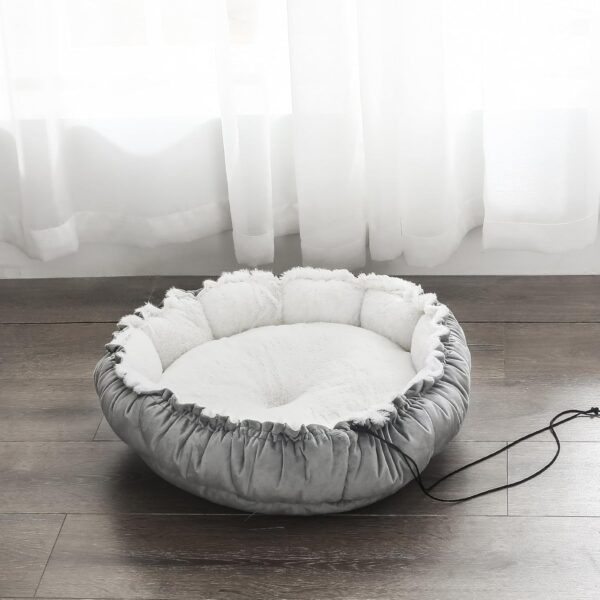 Joveco Cat Bed Plush Thick Fabric Cozy Bed for Medium Dogs Puppies and Cats Easy to Clean Round Design Self-Warming Cat Bed Ideal for Indoor Use,L