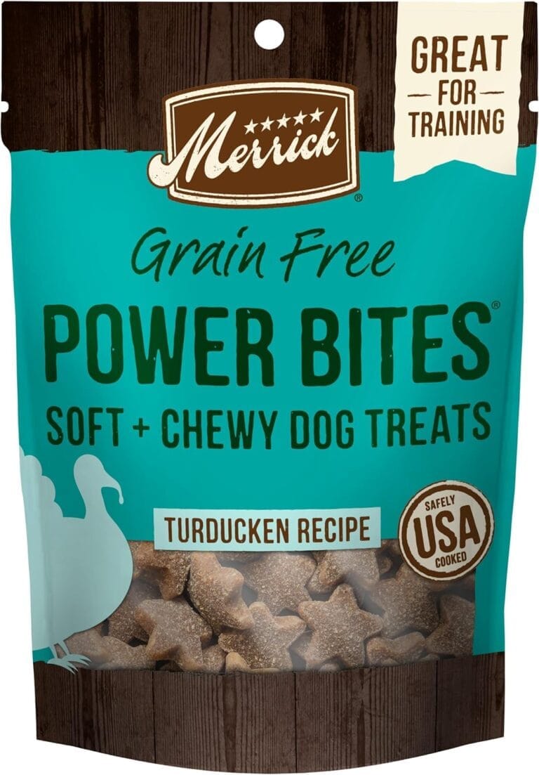 Merrick Power Bites Natural Soft And Chewy Real Meat Dog Treats, Grain Free Snack, Real Turducken Recipe - 6 oz. Bag