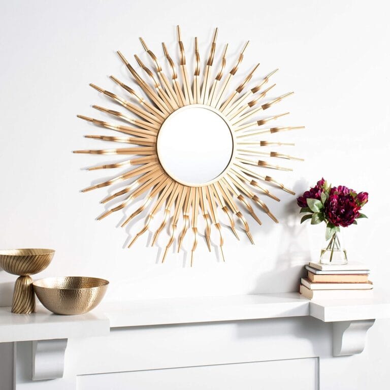 SAFAVIEH Home Naya Gold Sunburst 36-inch Decorative Accent Mirror, Assorted