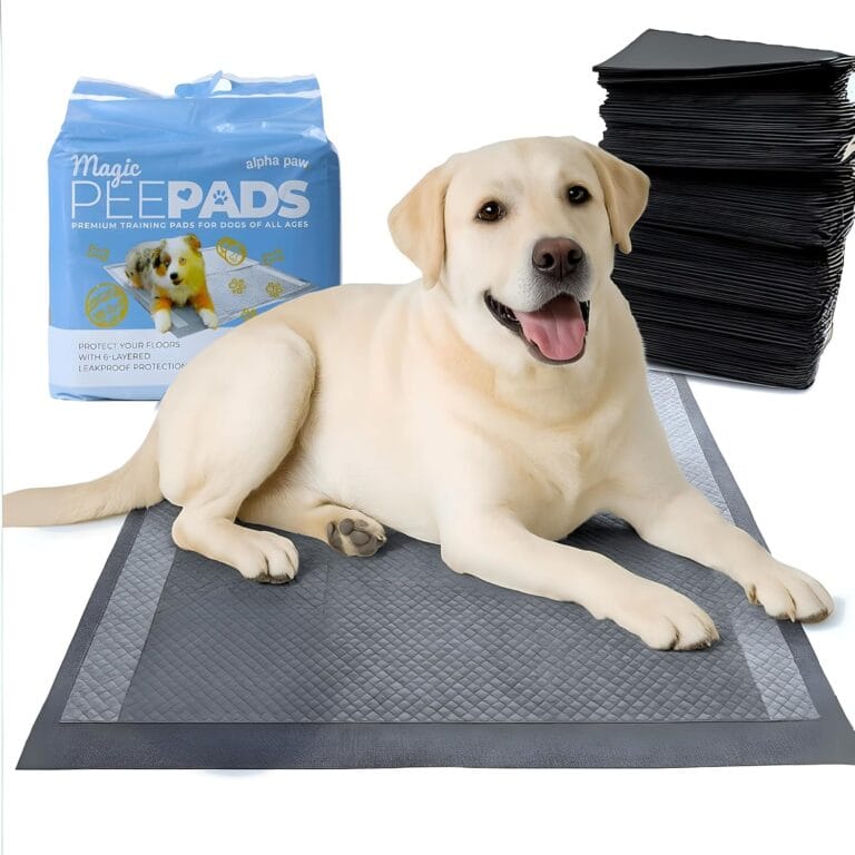 Alpha Paw - Magic Dog & Puppy Pee Pads - Puppy Pads with Charcoal, Extra Thick 6 Layers + Gel Tech Absorbs 6 Cups, Advanced Quick-Dry Indoor Wee Wee Pads for Dogs Training - XL Dog Pads 26x30 40 CT