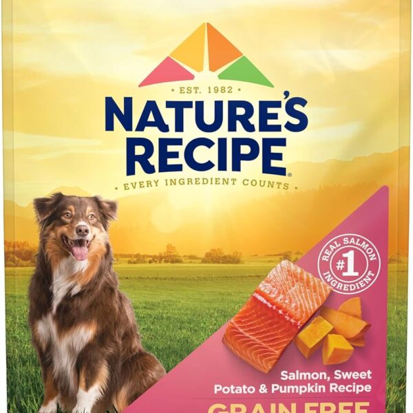 Nature's Recipe Grain Free Dry Dog Food, Salmon, Sweet Potato & Pumpkin Recipe, 12 lb. Bag