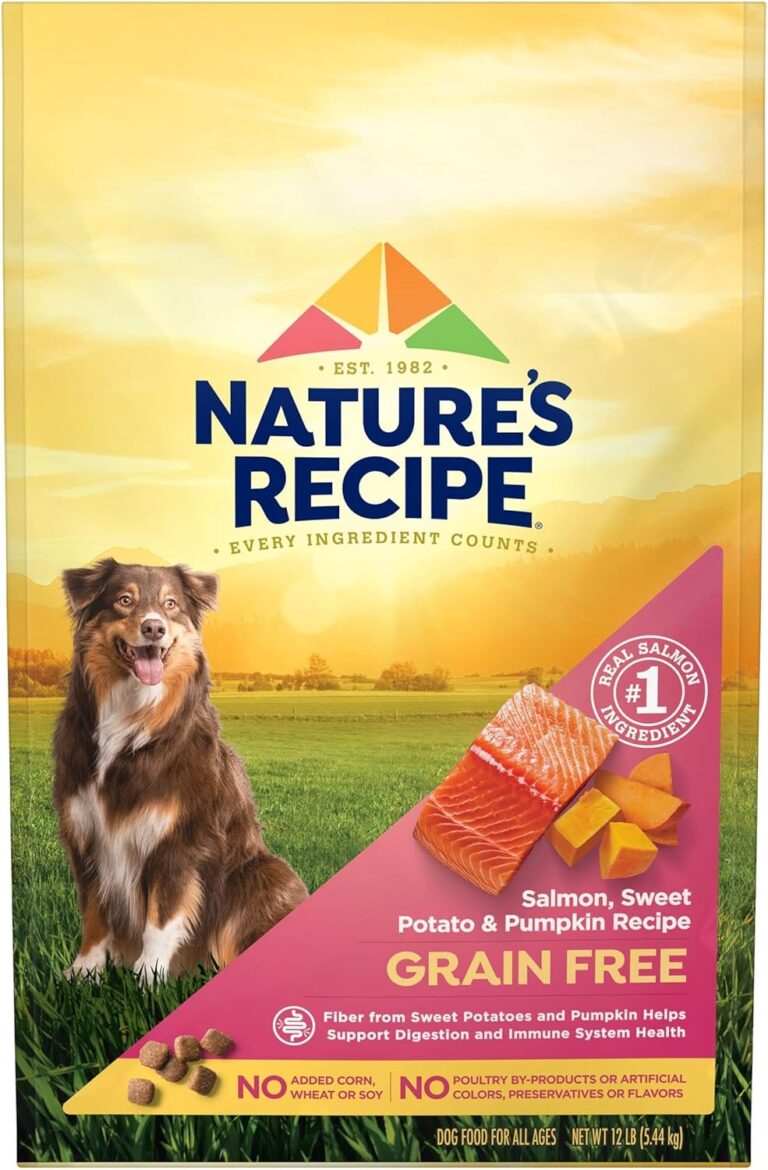 Nature's Recipe Grain Free Dry Dog Food, Salmon, Sweet Potato & Pumpkin Recipe, 12 lb. Bag