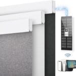 DENFOON Motorized Blinds with Remote control, Custom Blackout Smart Blinds [with Cover],Electric Blinds with Complimentary Solar Panel, Cordless Automatic Roller Shades for Windows (Grey34"W x 72"H)