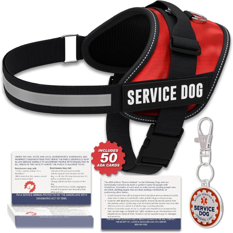 Service Dog Vest Harness Kits with Reflective Straps, Top Handle, ID Tags & Cards - Support Dog Vest in 8 Sizes, Durable Service Dog Harness for Working and Support Dogs, Bundle