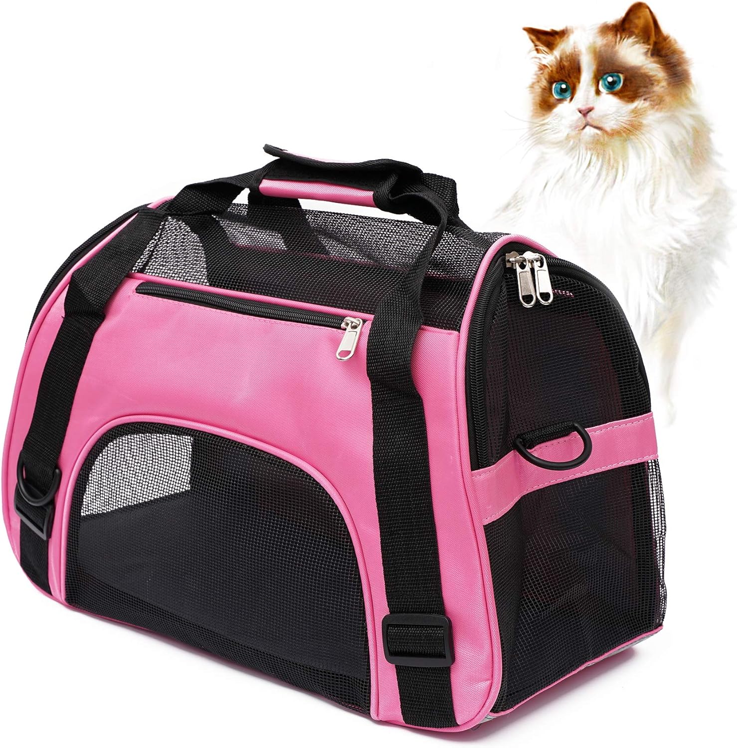 Cat Carrier for Small Cats Soft-Sided Pet Carrier for Cats Puppies Small Pets Airline Approved Lightweight Comfortable Travel Cat Carrier (Small, Pink) Cat Carrier for Small Cats Soft-Sided Pet Carrier for Cats Puppies Small Pets Airline Approved Lightweight Comfortable Travel Cat Carrier (Small, Pink)