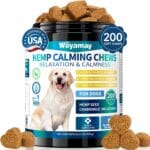 Hemp Calming Chews for Dogs, 200 Treats Dog Calming Chews for Anxiety & Stress Relief, Anxiety Relief Treats for Dogs with Hemp Oil, Melatonin Dog Calm Treats for Stress|Sleep|Separation