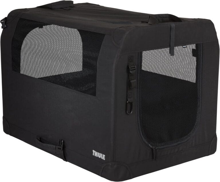 Thule Collapsible Dog Kennel Size Large - Easy to Assemble - Mesh Doors for Easy Access - Zippered Panel - Folds Down Easily