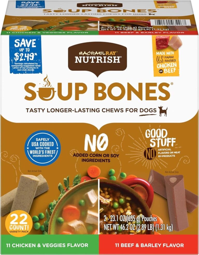 Rachael Ray Nutrish Soup Bones Long Lasting Dog Chews Variety Pack, 22 Count (Pack of 1)