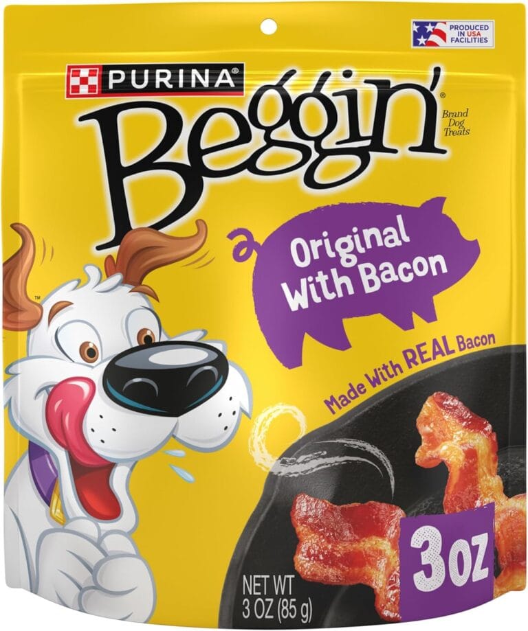 Purina Beggin' Strips Real Meat Dog Treats, Original With Bacon Flavor - 3 Ounce (Pack of 6)