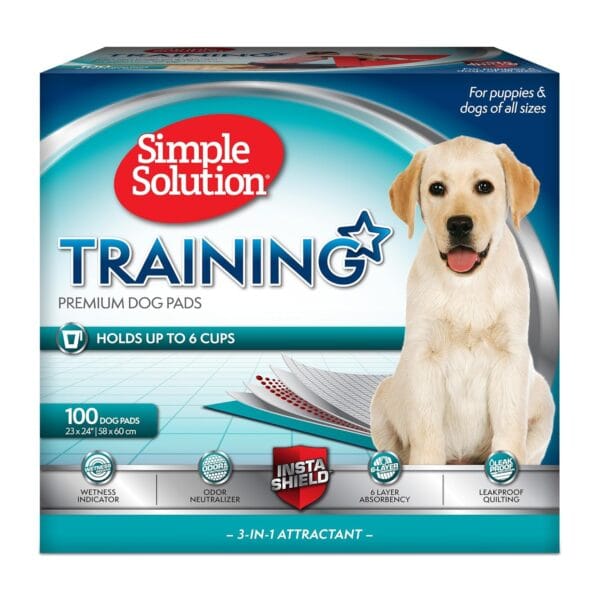 Simple Solution Puppy Training Pads  Large Leak-Proof Potty Pads for Dogs  Disposable with Odor Control and Absorbent Core for Floor Protection  23 x 24 Inches  100 Count