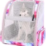 Galaxy Pink Pet Carrier Backpack for Cats and Small Dogs, Backpack for Kitten Bunny Airline Approved Travel Hiking Camping Cat Vet Book Bag (Ventilation)