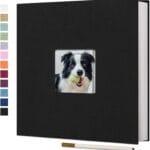 Vienrose Large Photo Album Self Adhesive for 4x6 8x10 Pictures Linen Scrapbook Album DIY 40 Blank Pages with A Metallic Pen