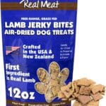Real Meat Dog Treats - 12oz Bag of Bite-Sized Air-Dried Lamb Jerky for Dogs - Grain-Free Jerky Dog Treats, Free-Range, Grass Fed Lamb - All-Natural High Protein