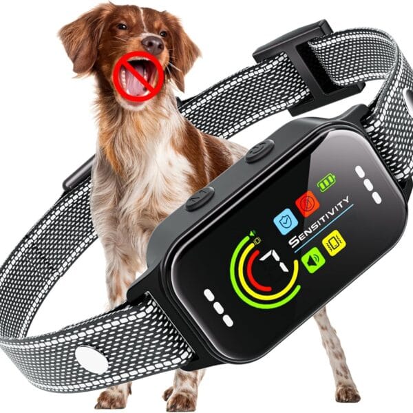 JEUJE Dog Bark Collar,Bark Collar for Large Medium Small Dogs 8-120lbs, AUTO Barking Collar, Bark Training Collar with 7-Level Sensitivity + 5 Safety Modes Humane Training System