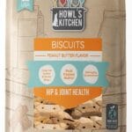 Howl's Kitchen Biscuits, 12 oz Bag, 1 Count, Peanut Butter Flavor, Hip and Joint Formula, Rawhide Free, Soft and Chewy Dog Treats, 500mg of Glucosamine for Dogs, For Active and Senior Dogs