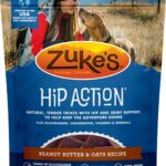 Zukes Hip Action, Hip And Joint Support, Soft And Chewy Natural Dog Treats , Peanut Butter And Oats Recipe - 6.0 OZ Bag