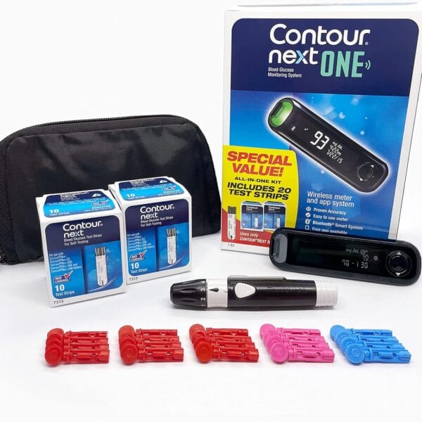 CONTOUR NEXT ONE Blood Glucose Monitoring System All-in-One Kit for Diabetes