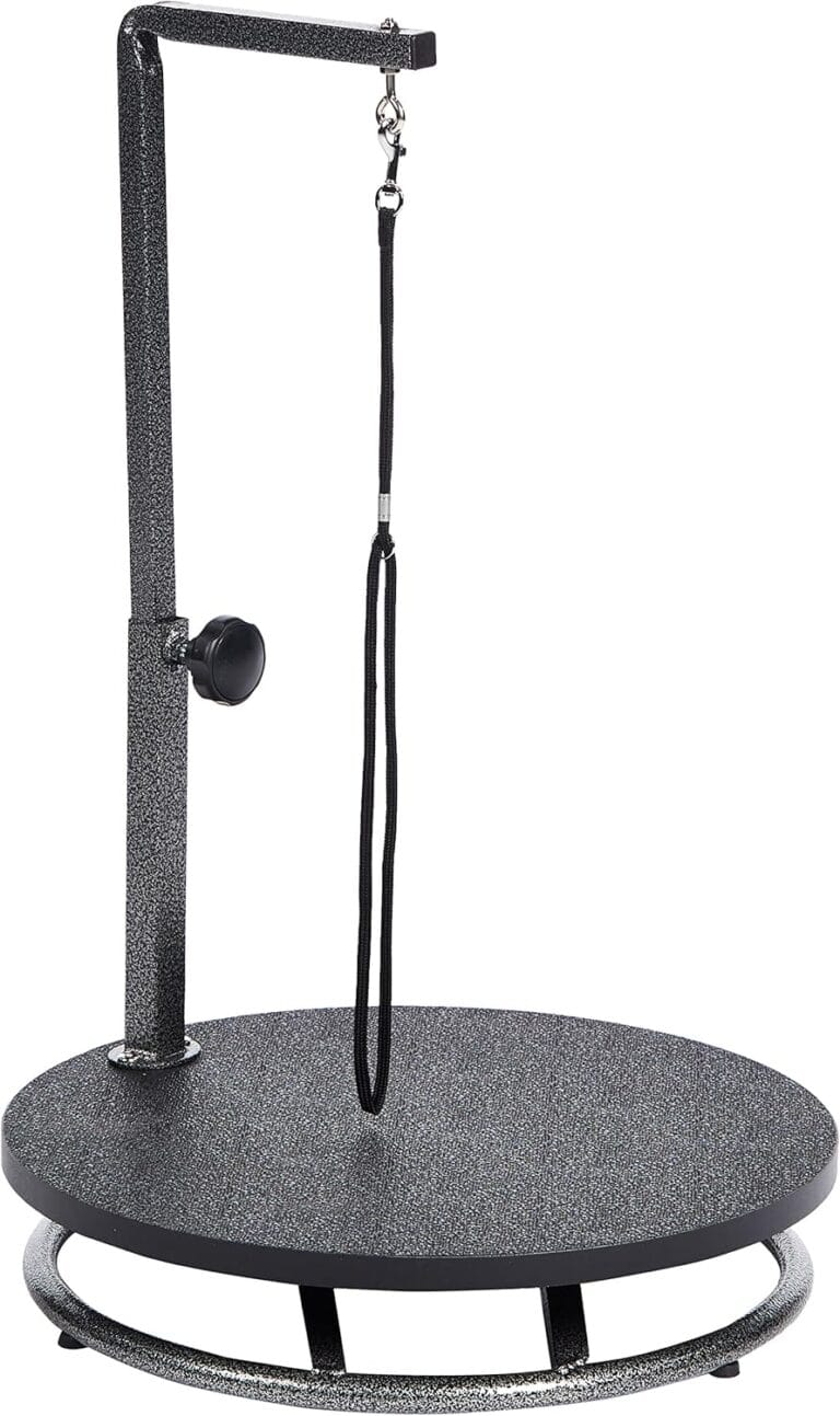 Pet Edge Master Equipment Round Pet Grooming Table  Rotatable Black 18 Diameter Grooming Table Perfect for Small Dogs