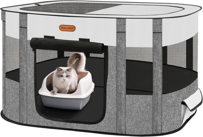 Foldable Pet Playpen - Cat & Puppy Playpen, Travel Dog Crate with Carrying Case, Cat Tent Dog Pen for Outdoor Camping Use