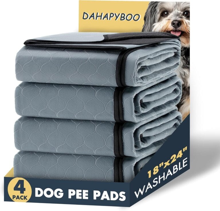 Washable Pee Pads for Dogs,4 Pack Reusable Puppy Pads for Dogs,18x24 Non-Slip Waterproof Pet Training Pads for Crate, Playpen, Bed, Sofa,Whelping Box, Potty Training