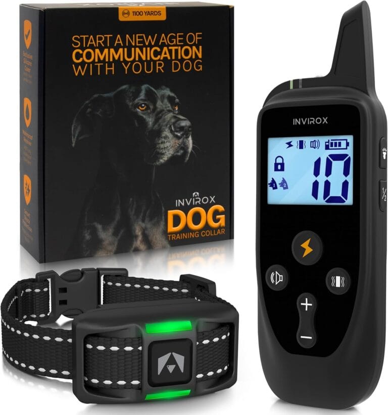 INVIROX Dog Training Collar [2026 Edition] 123 Levels Dog Training Collar with Remote 1100yd Range E Collar for Dogs Training 100% Waterproof Rechargeable, Manual Bark Collar for Large Dog