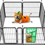 FXW Rollick Unleashed Dog Playpen for Indoor, Yard, RV Camping, 24 inch 8 Panels for Small and Puppy Dogs, BlackPatented
