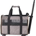 Wheel Equipped Pet Carrier, Airline-Approved Rolling Pet Carrier, With an Extendable Handle and Shoulder Strap, Wheeled Dog Carrier, Suitable for Pets Weighing Less Than 22 Pounds, With 1 Folding Bowl
