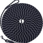 Long Dog Leash for Training 15Ft-Reflective Nylon Rope with Swivel Hook-Recall Agility Lead for Large Small Medium Dogs Outside Walking Hiking-Black