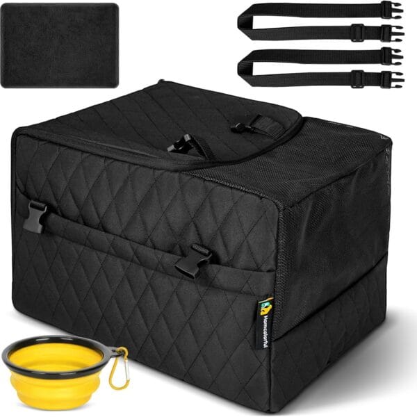 HomeColorful Soft Cat Dog Carrier for Small to Medium Pets up to 15 lbs, Foldable Pet Travel Bag with Safety Belt & Bowl, Machine Washable Portable Pet Travel Bag