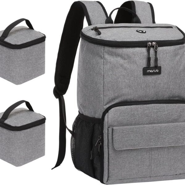 MOSISO Dog Travel Bag Backpack, Airline Approved Pet Accessories Organizer Daypack, Multi-Pockets Pet Supplies Storage Backpack with 2 Dog Food Baskets for Traveling Weekend Away, Grey