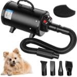 Nova Microdermabrasion High Velocity Pet Hair Force Dryer, Professional Pet Grooming Blower with 3 Nozzles Heater Air Speed for Grooming