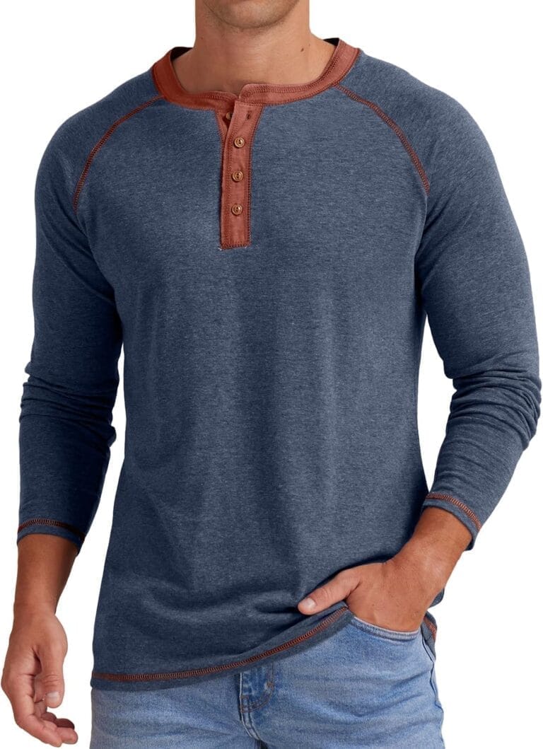 Sailwind Mens Henley Long/Short Sleeve T-Shirt Cotton Casual Shirt