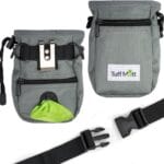 Dog Treat Pouch for Training with Poop Bag Dispenser, Adjustable Waist Belt, Metal Clip, Holds Treats, Kibble, and Accessories, Includes Pet Waste Bags