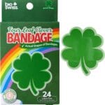 BioSwiss Kids Bandages, 4 Leaf Clover Shaped Self Adhesive Bandage Set, Latex Free, Sterile Wound Care, 24 Count