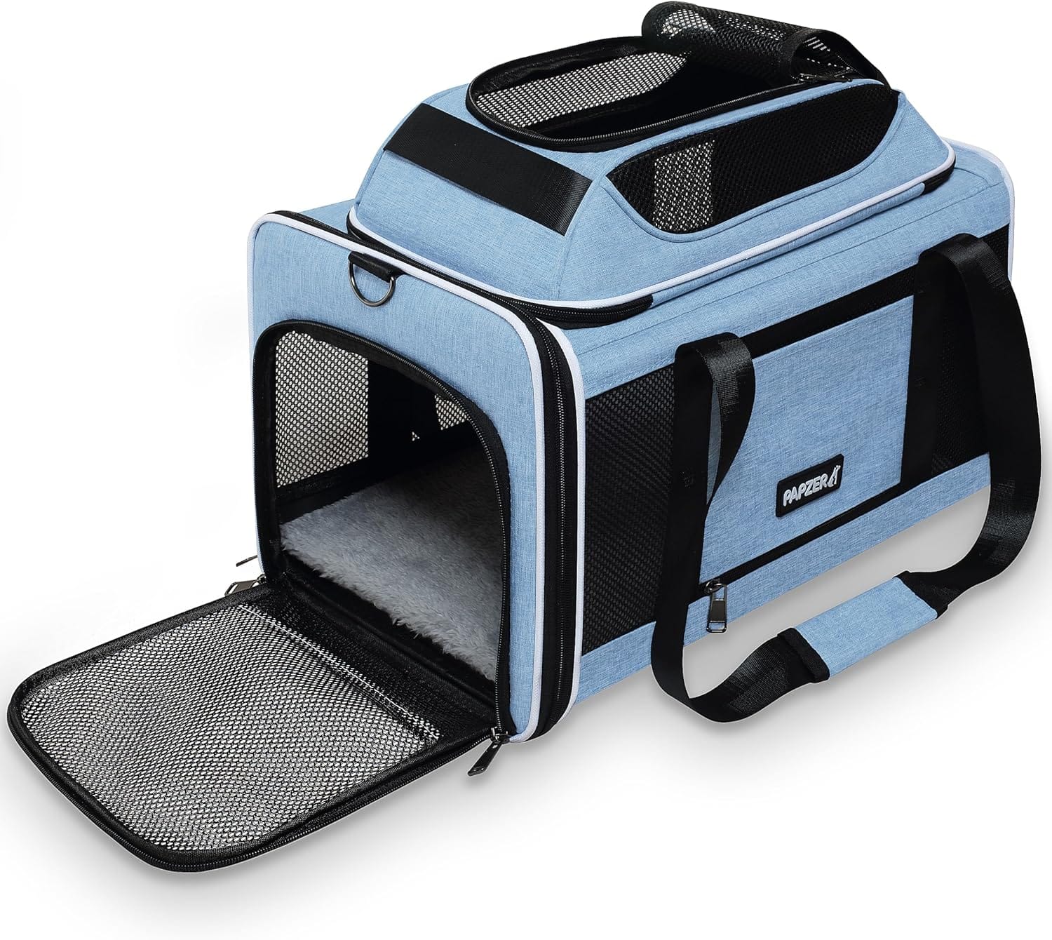 Cat Carrier Top-Expandable 18x11x11, United Delta American Airline Approved Dog Carrier, Soft Pet Carry-On Bag Underseat in Cabin, Puppy Air Travel Crate Kitten TSA Plane Carrying Case Blue Cat Carrier Top-Expandable 18x11x11, United Delta American Airline Approved Dog Carrier, Soft Pet Carry-On Bag Underseat in Cabin, Puppy Air Travel Crate Kitten TSA Plane Carrying Case Blue