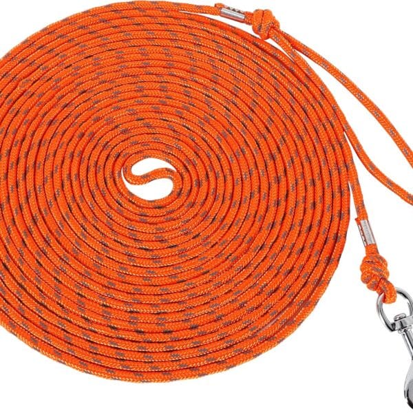 Reflective Cat Leash -30FT Cat Cable Out Escape Proof Walking Leads Yard Long Durable Safe Personalized Extender Leash Traning Play Outdoor for Puppies/Kittens/Rabbits/Small Animals