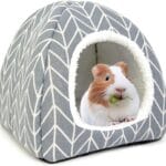 Guinea Pig Hideout Bed Dwarf Rabbit House Cave Accessories Cozy Hide-Out for Little Bunny Hedgehog Ferret Chinchilla&Other Small Animals (Grey)