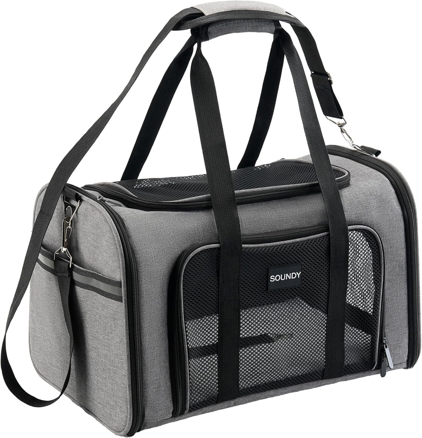 Soundy Dog Carrier Cat Carriers Airline Approved Pet Carrier for Small Medium Dogs Cats Under 15Lbs Puppies Collapsible Soft Sided TSA Travel Puppy Carrier Bag (Medium, Grey) Soundy Dog Carrier Cat Carriers Airline Approved Pet Carrier for Small Medium Dogs Cats Under 15Lbs Puppies Collapsible Soft Sided TSA Travel Puppy Carrier Bag (Medium, Grey)