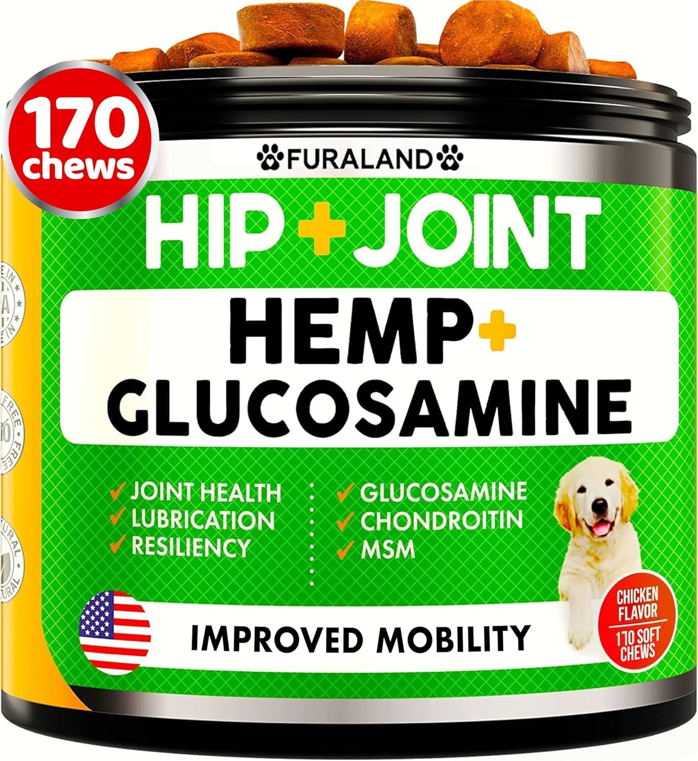 Hemp Hip and Joint Supplement for Dogs - Glucosamine for Dogs - 170 Dog Joint Pain Relief Treats - Chondroitin, Hemp Oil, MSM - Mobility & Flexibility Support - Advanced Care Health - Made in USA Hemp Hip and Joint Supplement for Dogs - Glucosamine for Dogs - 170 Dog Joint Pain Relief Treats - Chondroitin, Hemp Oil, MSM - Mobility & Flexibility Support - Advanced Care Health - Made in USA