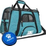 PetAmi Airline Approved Pet Carrier for Cat, Soft Sided Dog Carrier for Small Dog, Cat Travel Supplies Accessories Indoor Cat, Ventilated Pet Carrying Bag Medium Large Kitten Puppy, Small Heather Blue