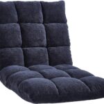 Amazon Basics Adjustable 14-Position Memory Foam Floor Chair with Back Support, Portable, 41.3"D x 21.3"W x 6"H, Navy