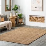 nuLOOM Ashli Solid Farmhouse Jute Area Rug, 7'6" x 9'6", Natural